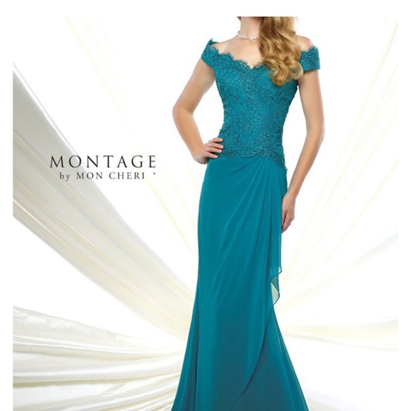 Montage by Mon Cheri Dresses & Skirts - Montage by Mon Cheri, size 12, Teal, not altered, only tried on but never worn